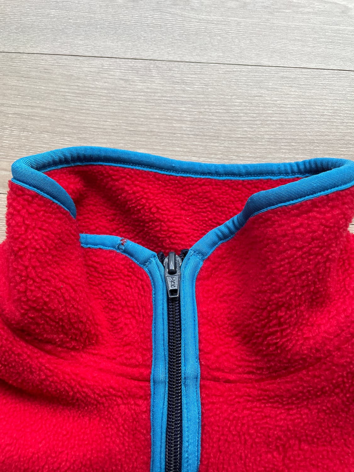 80s 파타고니아 플리스 자켓 레드 블루 신칠라 상품이미지10