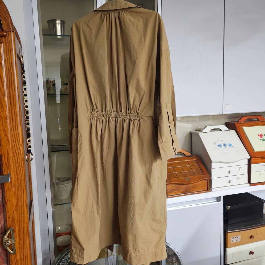 66~77/COS 코스 여성 코튼 롱 트렌치 코트 (카멜/베이지) 상품이미지2