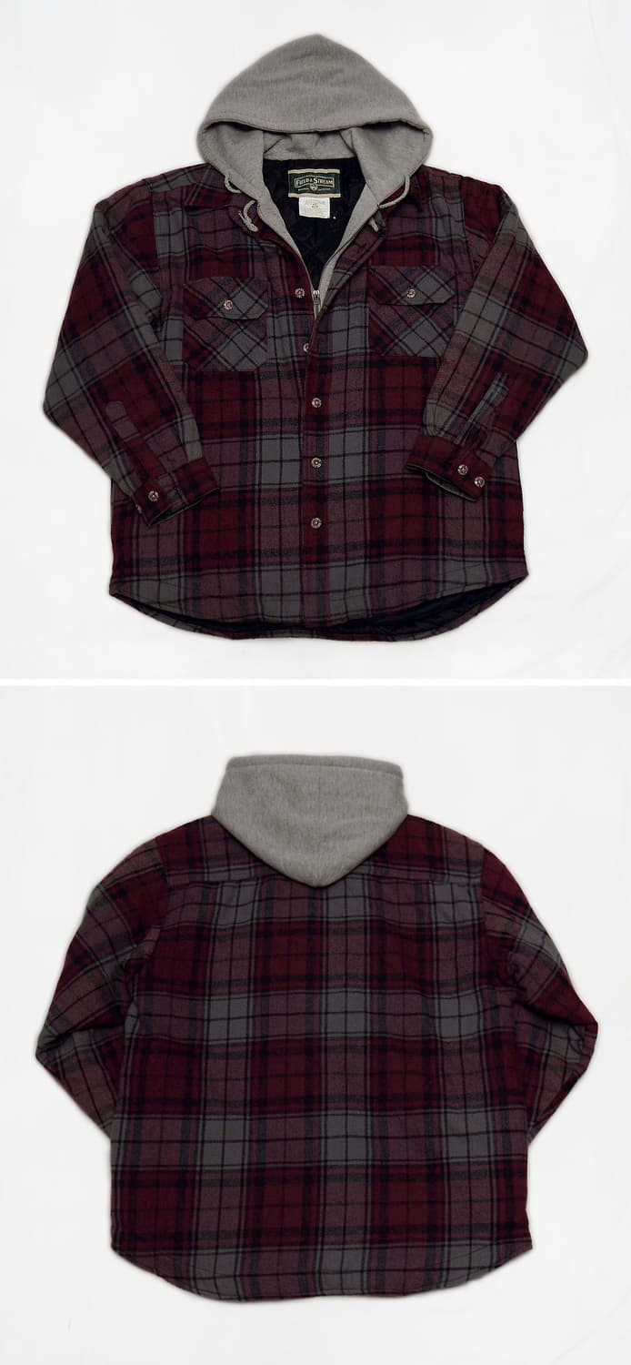필드 앤 스트림 집업 후드 플란넬 체크 셔츠 패딩 자켓 (105+) 상품이미지2