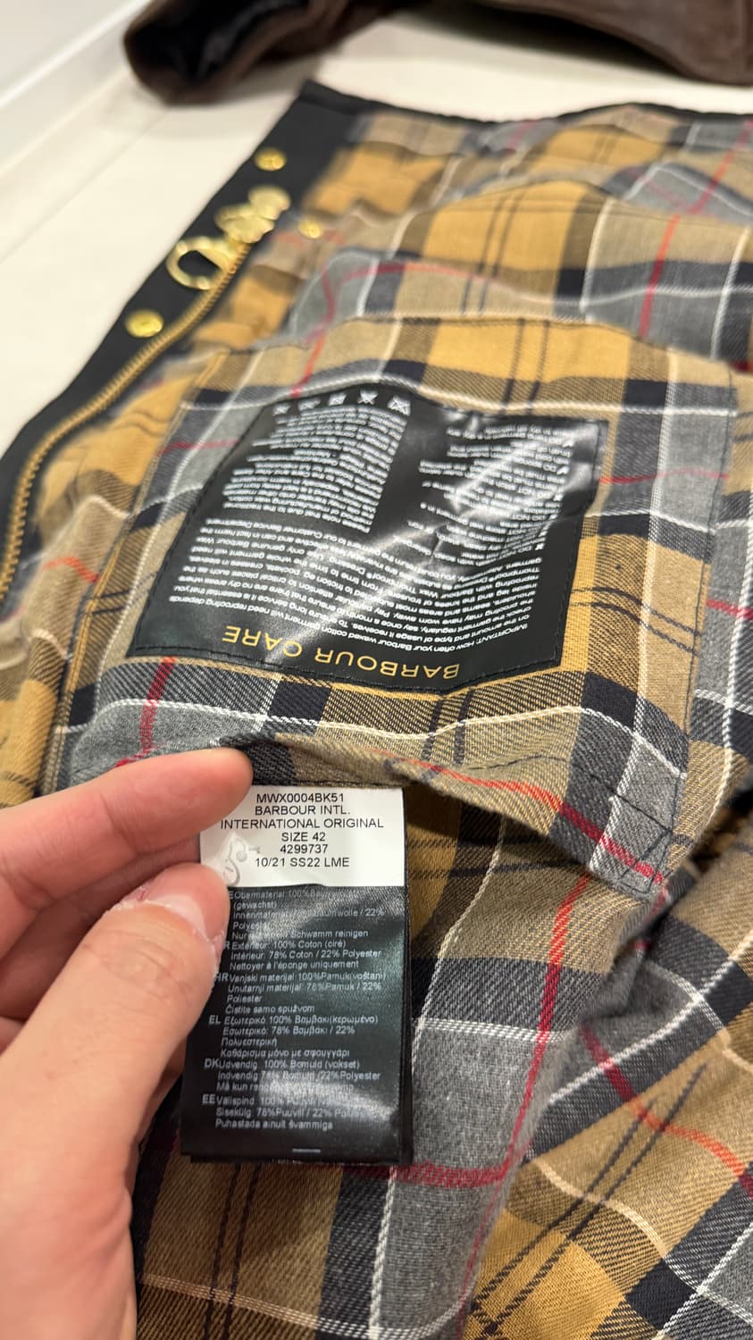 바버 인터네셔널 a7 왁스자켓 사이즈 42 상품이미지2