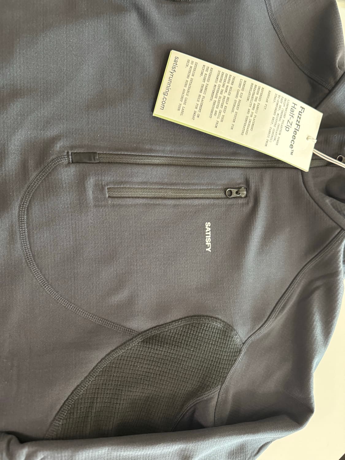 새티스파이 퍼즈플리스 하프짚업 검정 S 상품이미지3