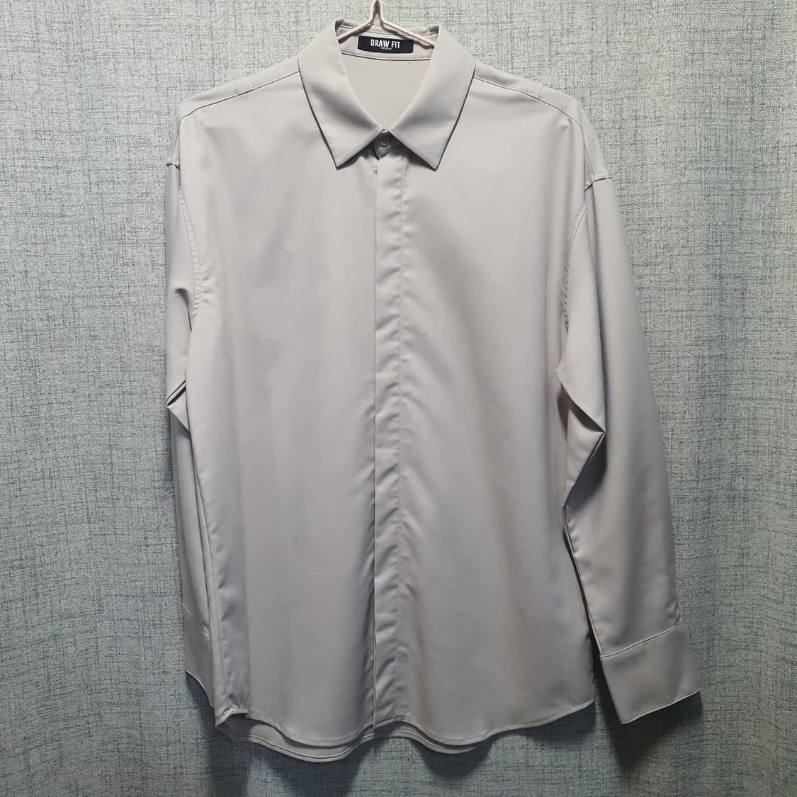 드로우핏  오버핏 히든 미니멀  긴팔 셔츠  상품이미지1