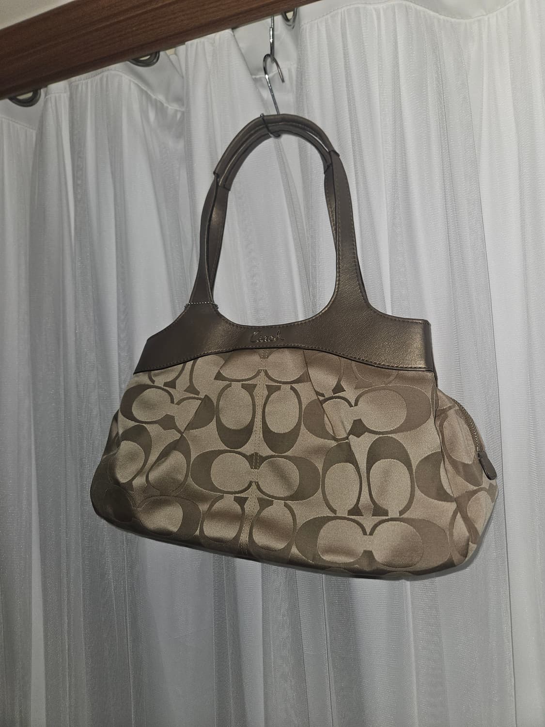 빈티지 오네갸루 실버베이지 코치백 상품이미지3