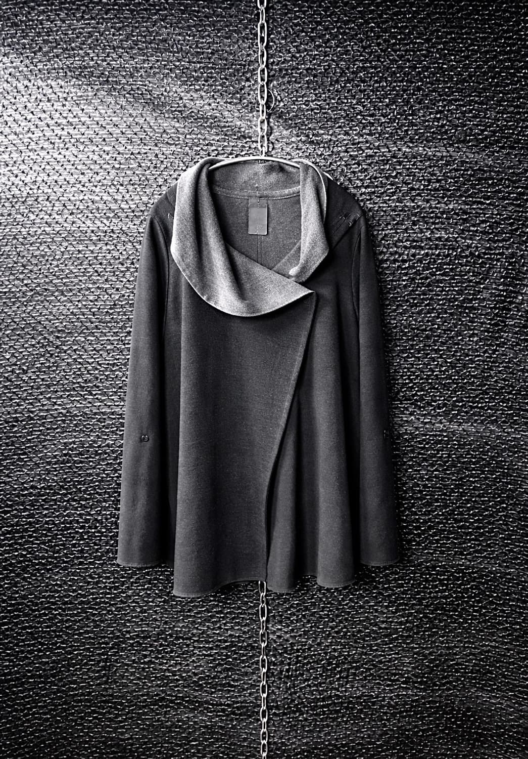 드레이프 레이어드 하이넥 자켓 상품이미지1