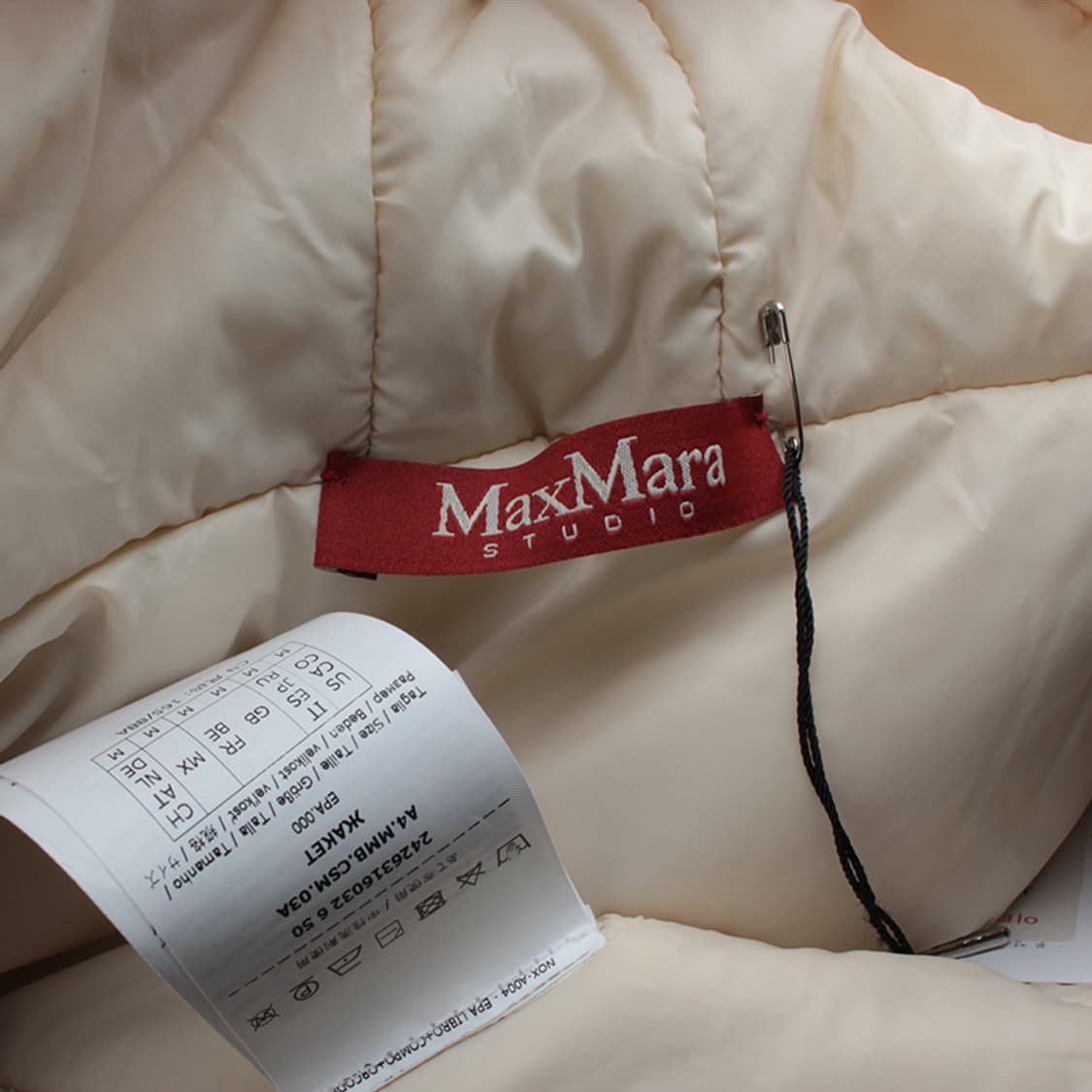 막스마라 스튜디오 라이트베이지 울캐시미어 패딩 자켓 55, 66 상품이미지4
