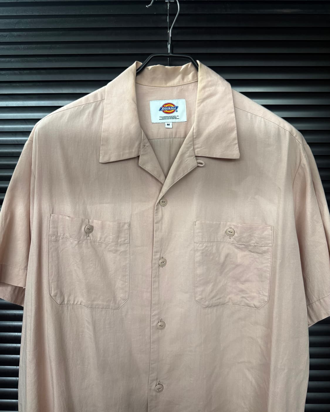 디키즈 핑크 오픈 카라 포켓 반팔 워크 셔츠 일본판 여름 얇은 M 95 상품이미지3