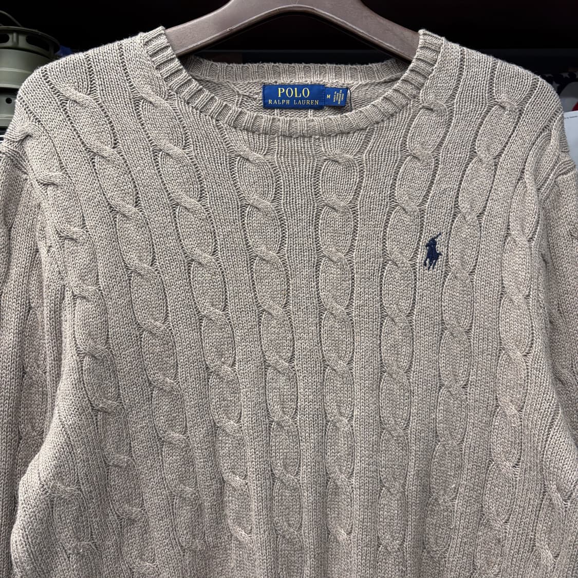 신형라벨 폴로랄프로렌 오트밀 케이블 라운드 코튼 니트 N183 상품이미지3