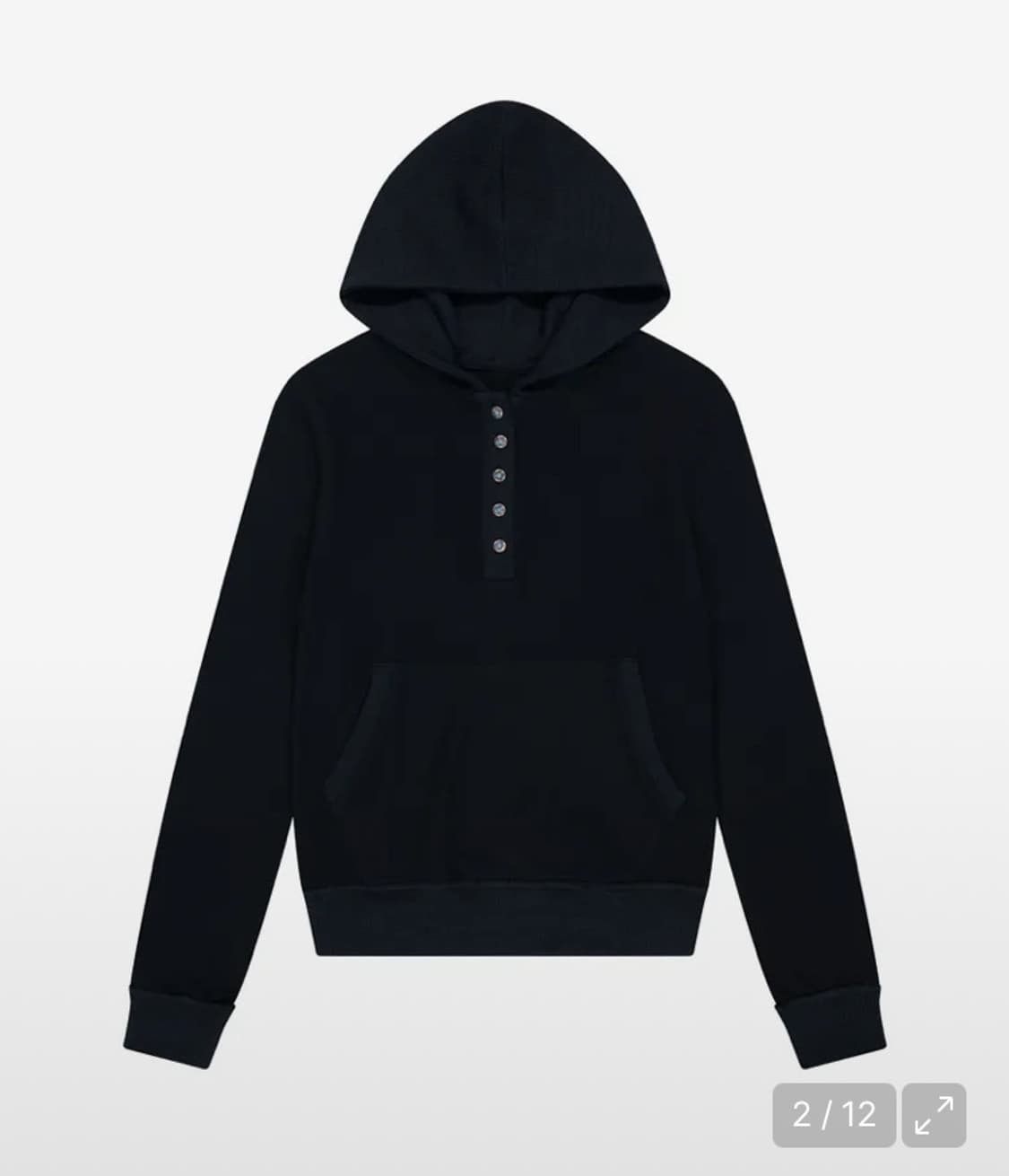 아캄 Contrast Logo Button Hoodie 후드 블랙  상품이미지1