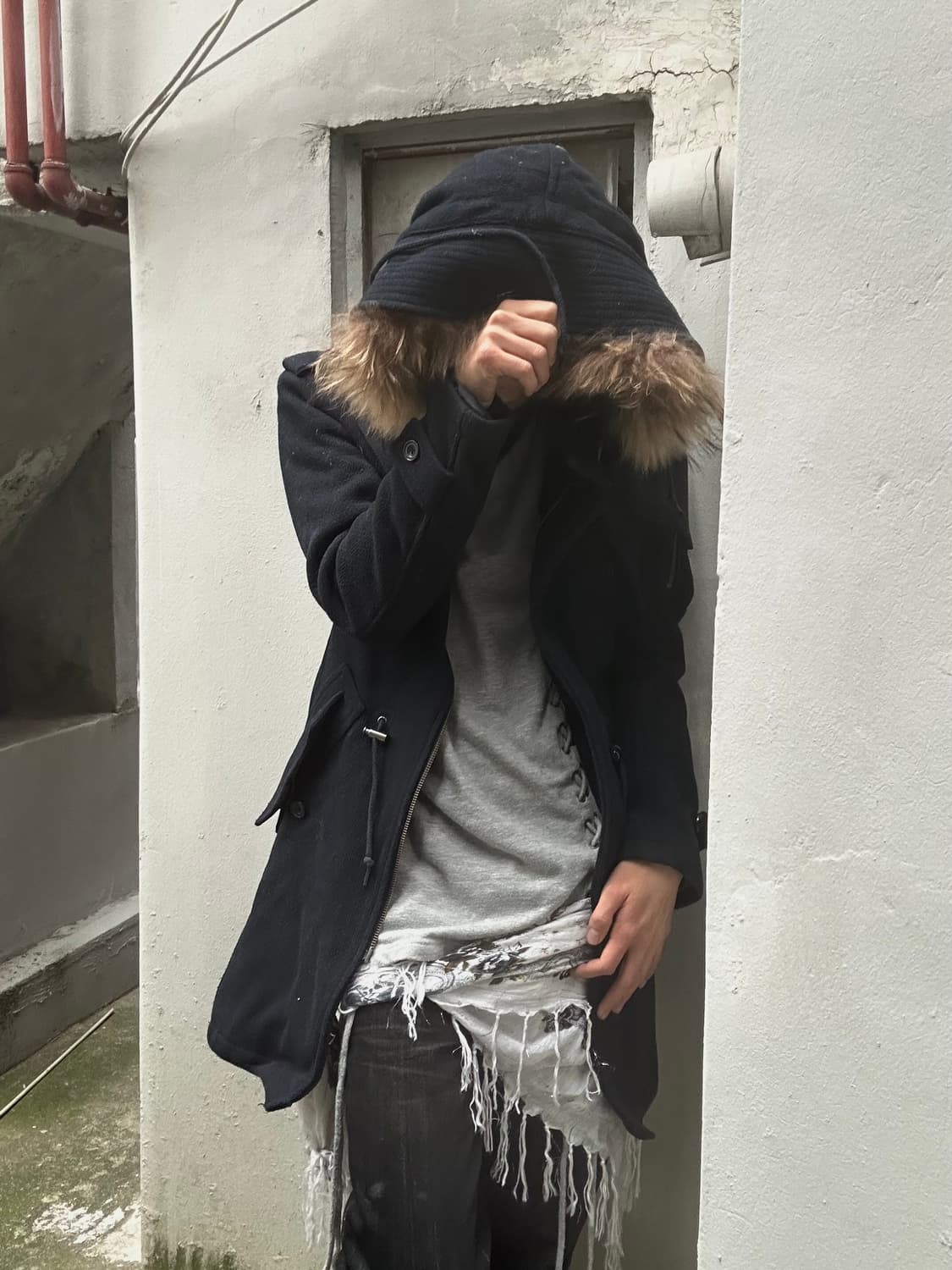 2000s 토네이도마트 v-kei 퍼 코트 자켓 상품이미지1