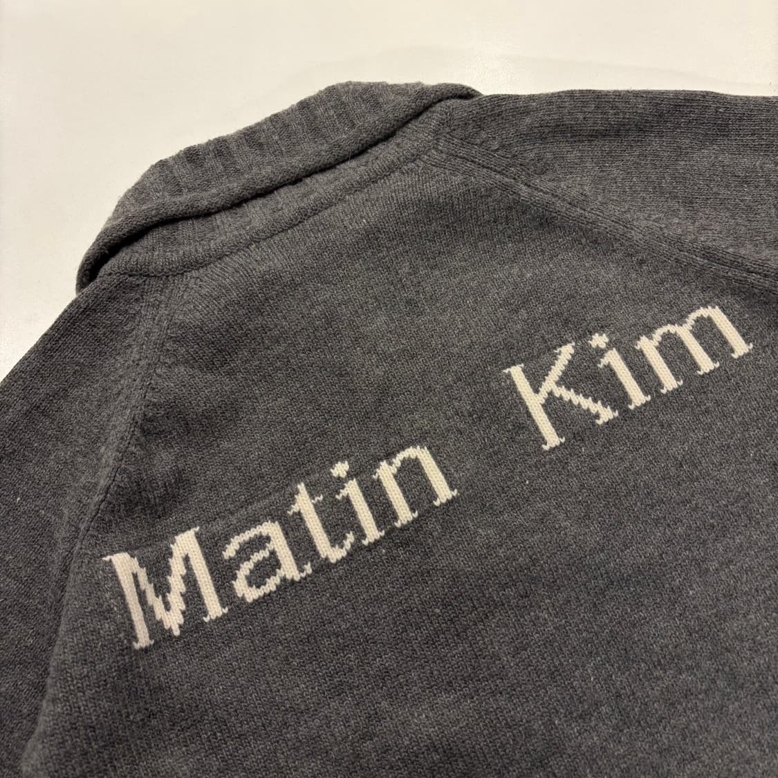 [S] 마뗑킴 울 캐시미어 그레이 니트 가디건 집업 B809 상품이미지8