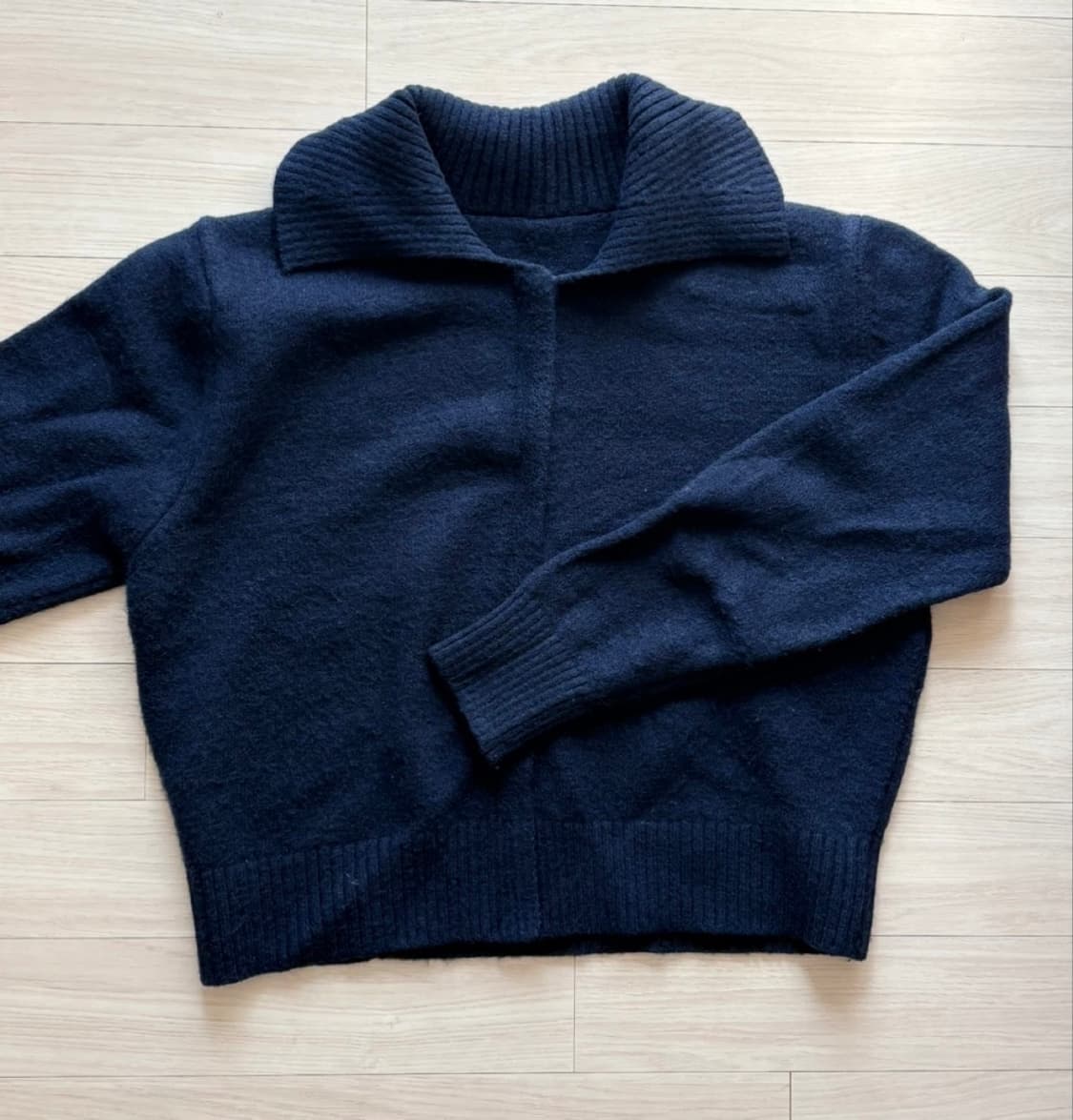 네이비 니트 집업 상품이미지1