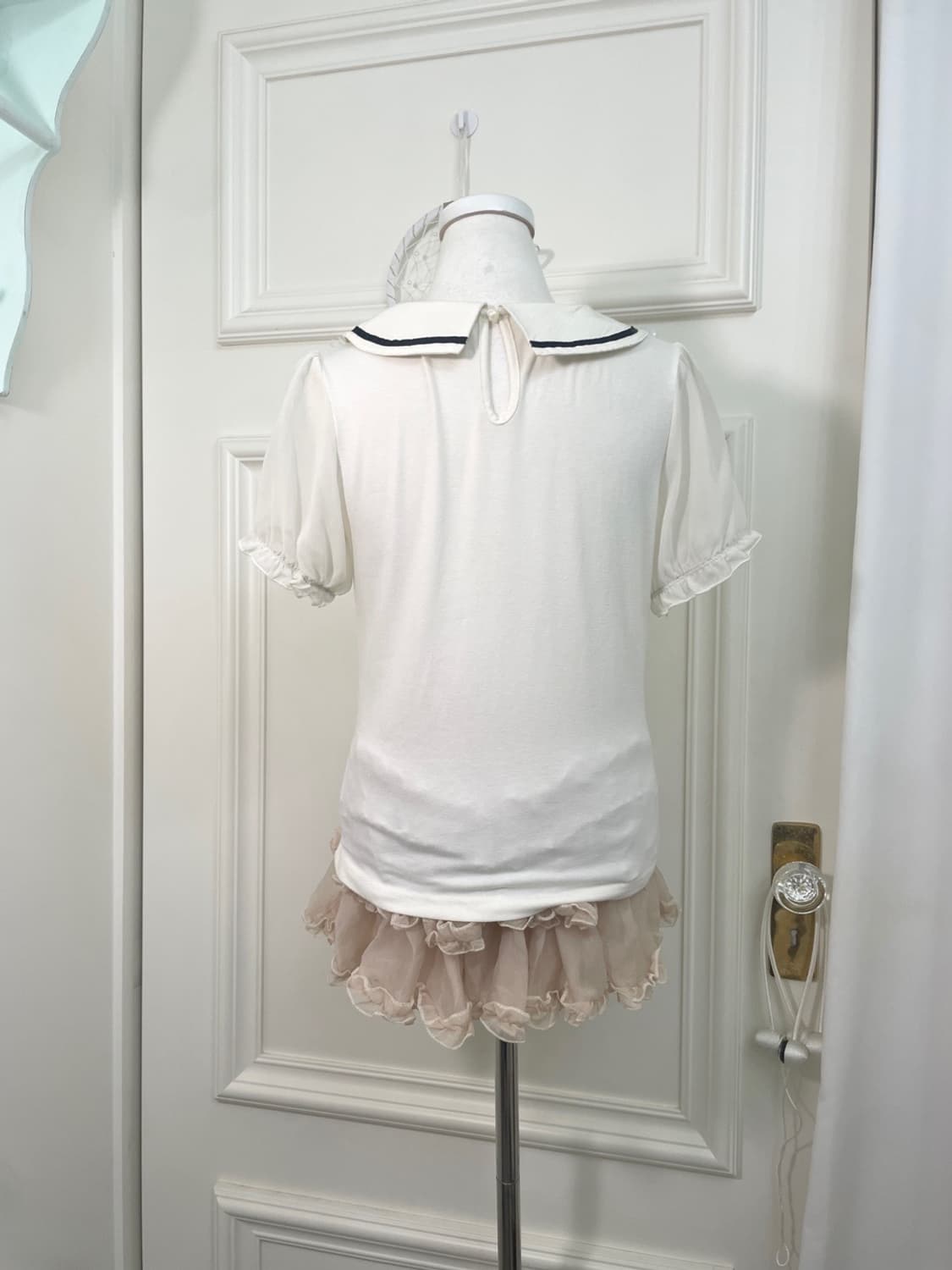 AXES FEMME bow ruffle point half top 상품이미지3