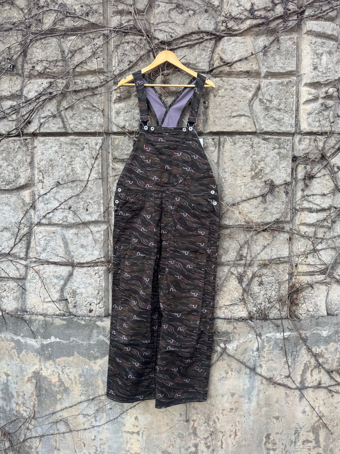 에비수 타이거카모 모노그램 가타카나탭 오버올 오버롤 멜빵 팬츠 바지 상품이미지1