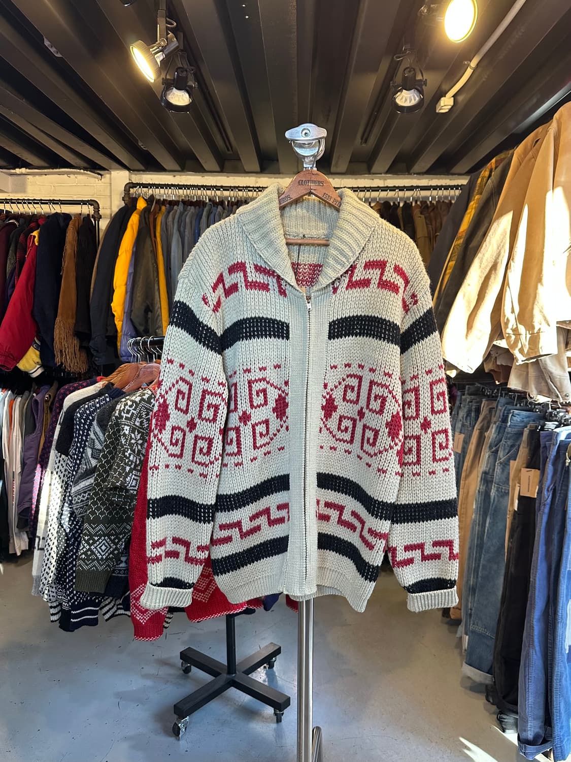 캐나다 헤비 울 코위찬 스웨터 가디건 상품이미지1