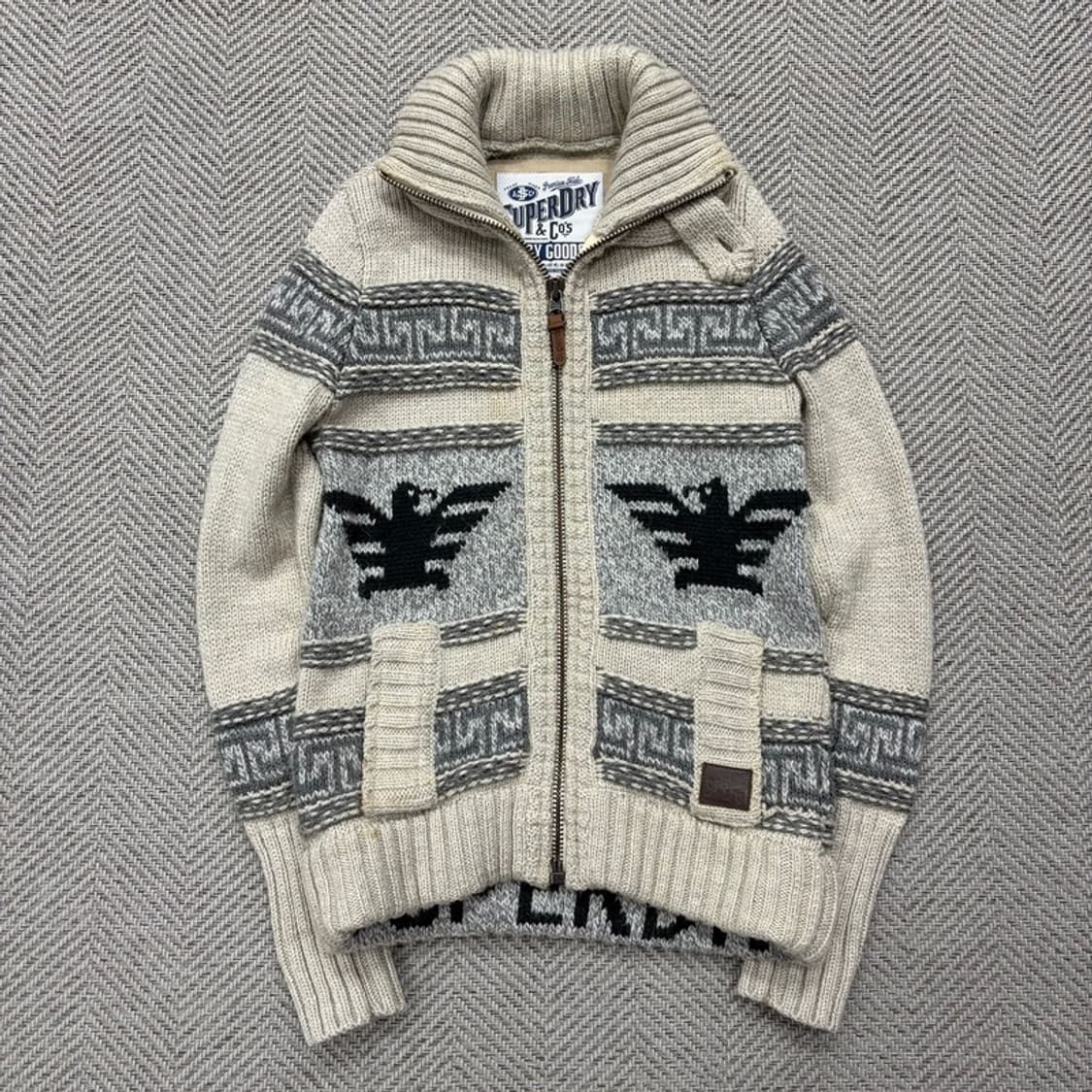 슈퍼드라이 코위찬 니트 집업 v1978 상품이미지1