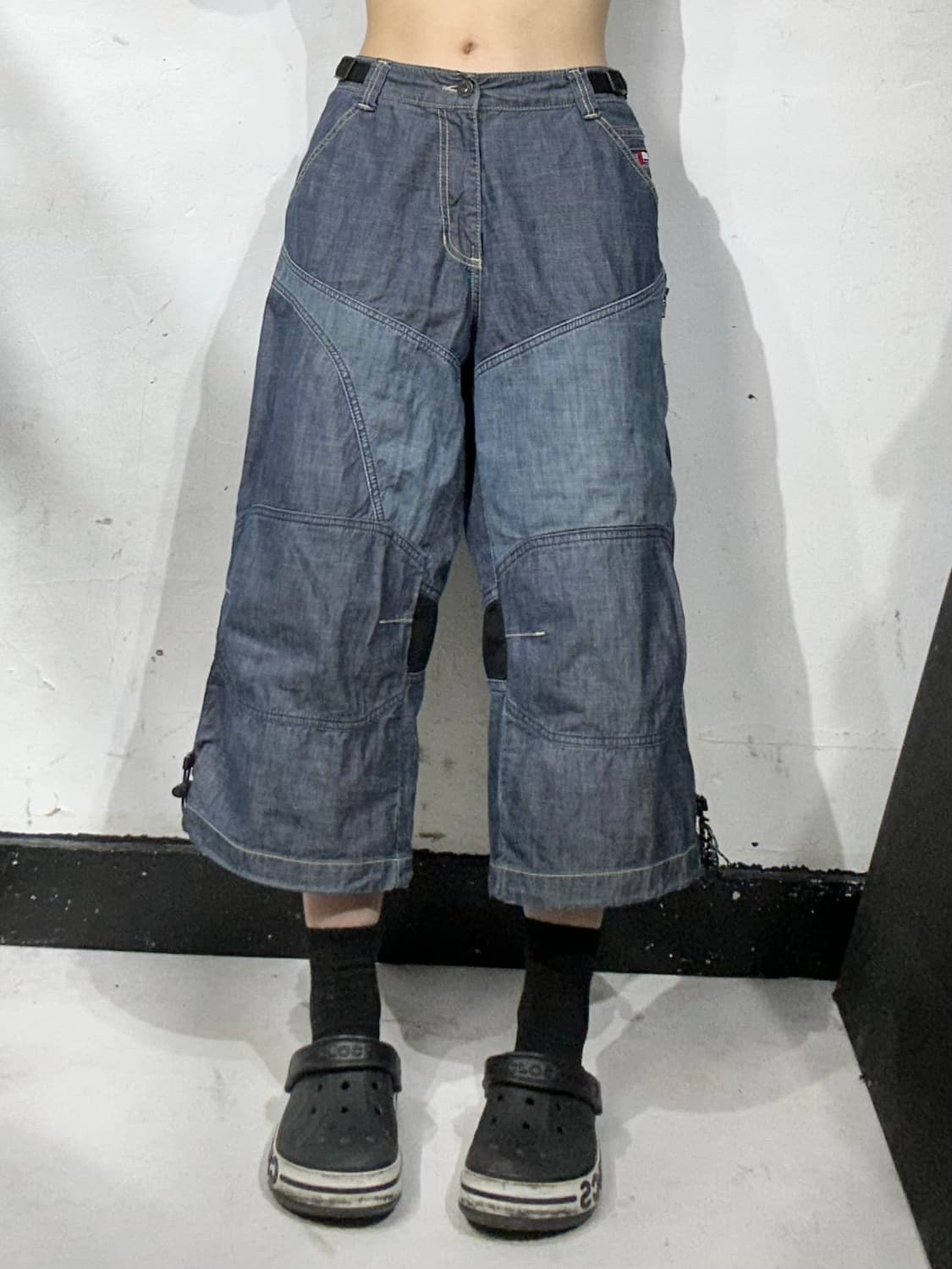 00s 후부 진청 올드스쿨 스케이트 힙합 버뮤다 데님 반바지  상품이미지2