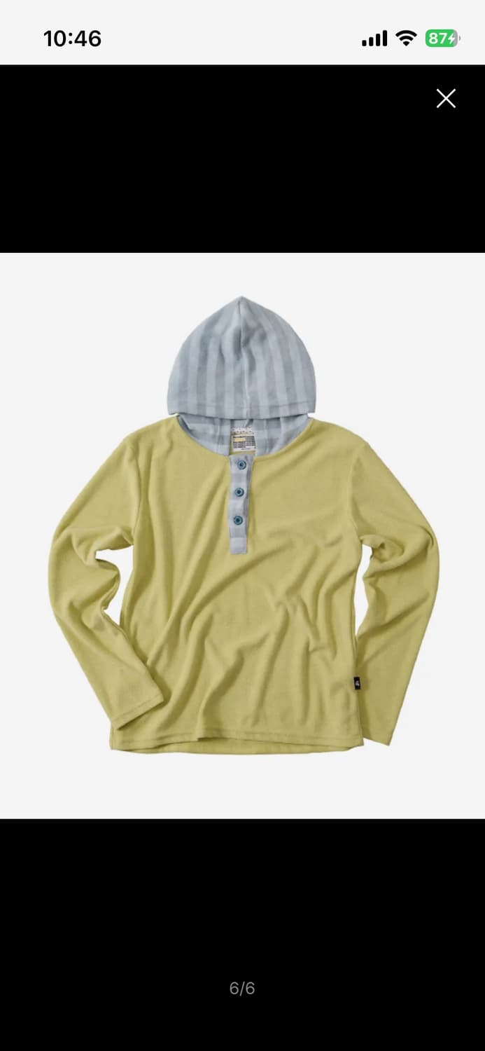 유쓰배쓰 Hooded Henley Tee _lime 상품이미지3