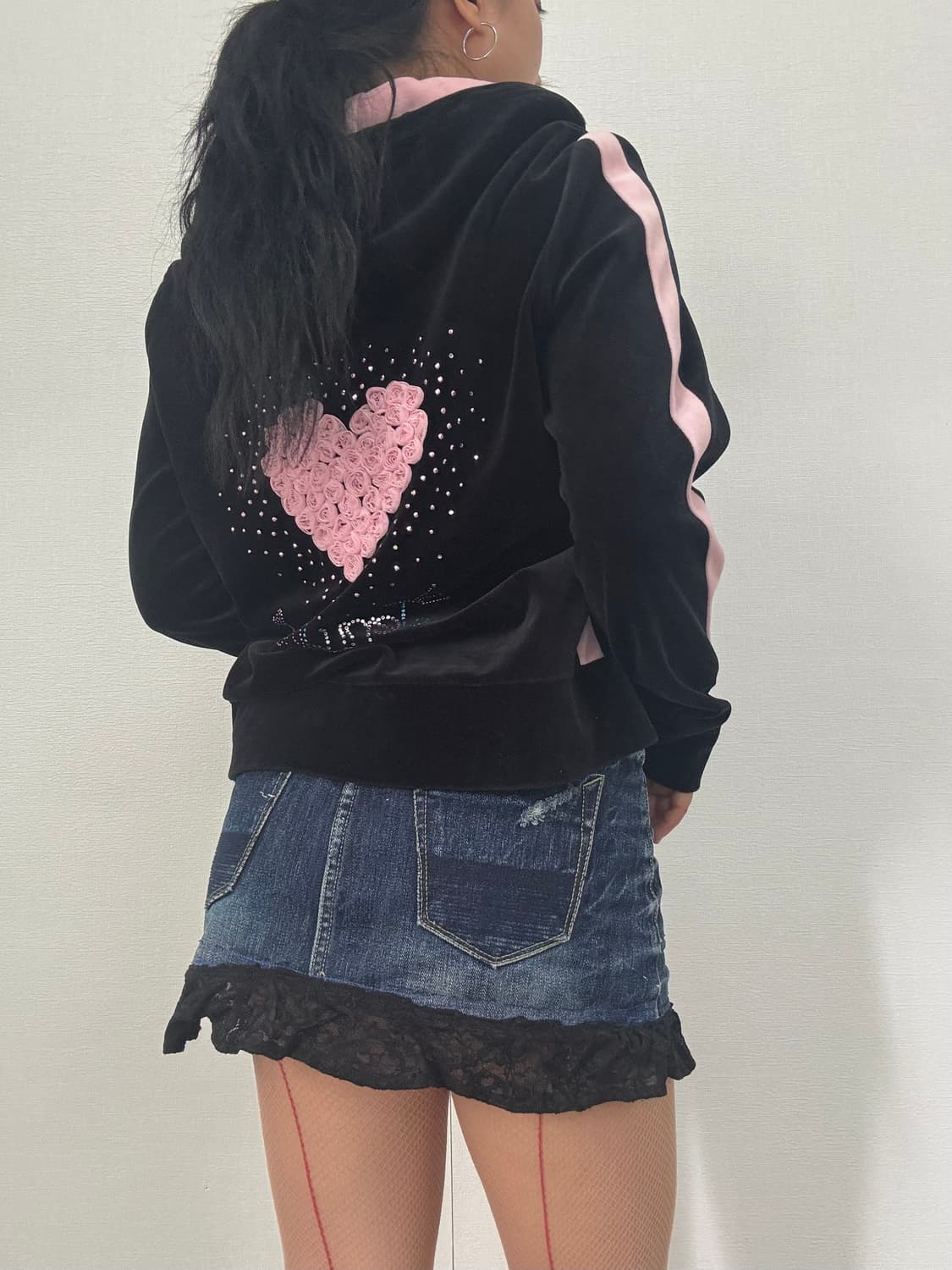 y2k 벨벳 후드집업 상품이미지8