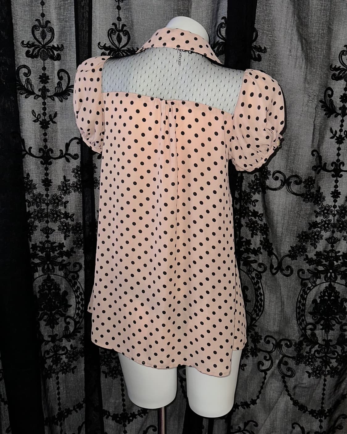 sorridere dot pink lace blouse 상품이미지3