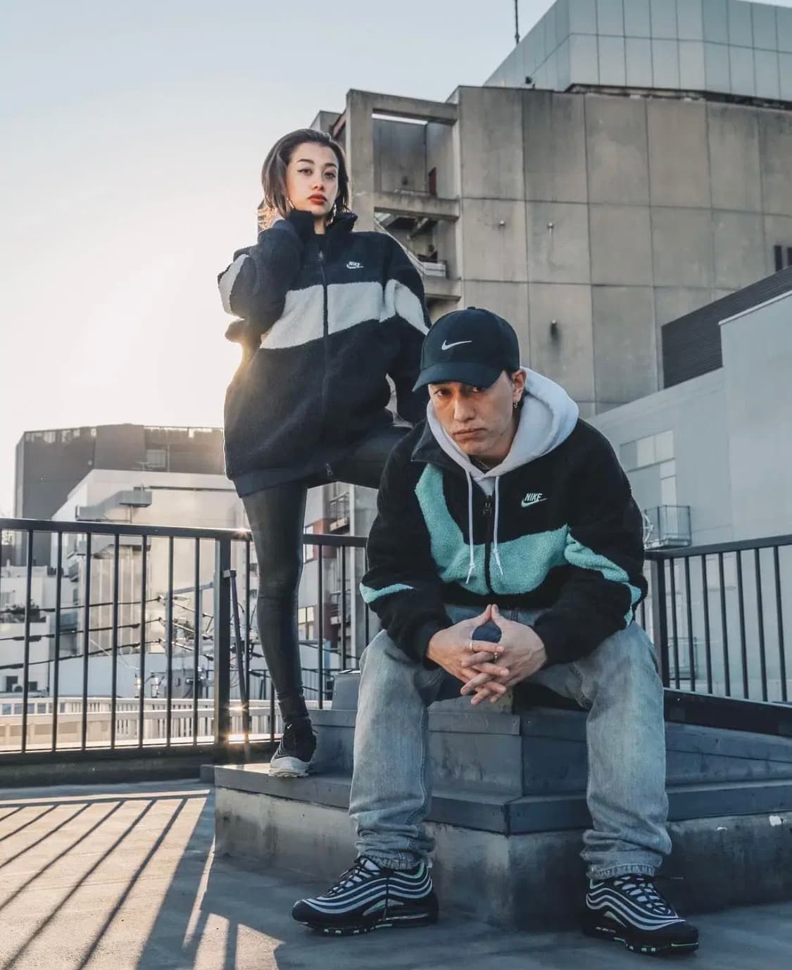 나이키 아트모스한정판 빅스우쉬 플리스 리버시블자켓(블랙/제이드) L 상품이미지5