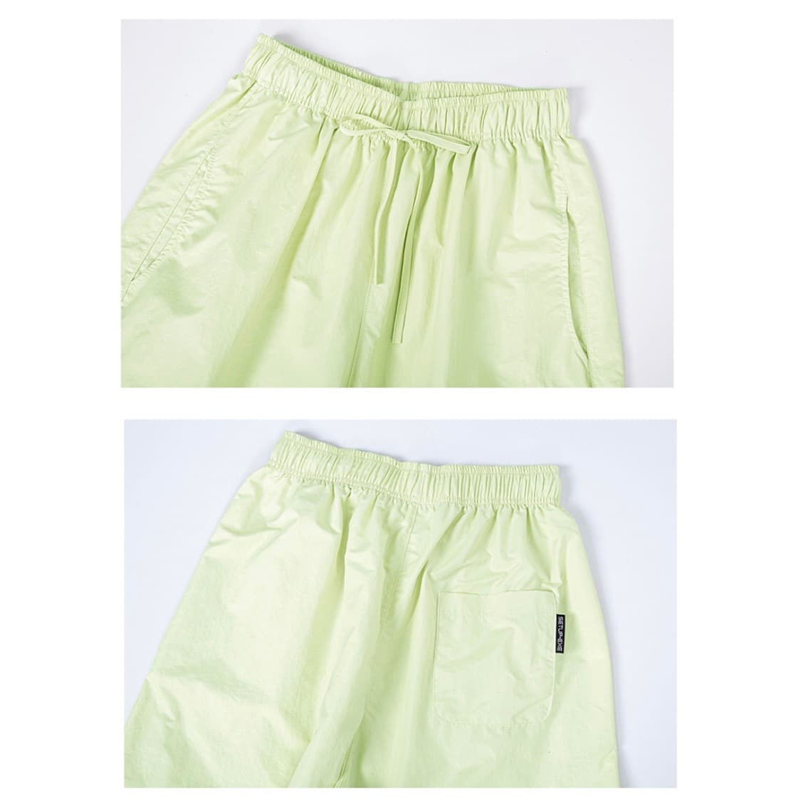 셋업이엑스이 사이드 셔링 패널 팬츠 라임 상품이미지7