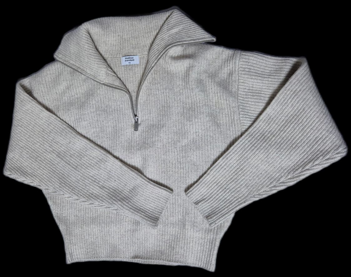 무신사스탠다드 램스울 니트 하프 집업 XS 상품이미지8