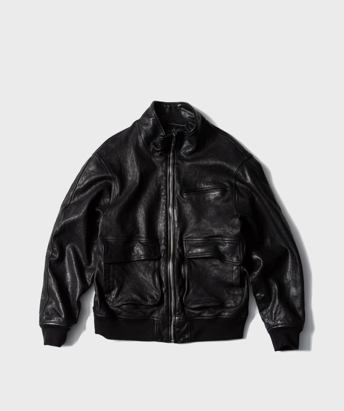 새상품) 퍼스트플로어 하이넥 렘 레더 블루종 48 사이즈 초판 상품이미지1