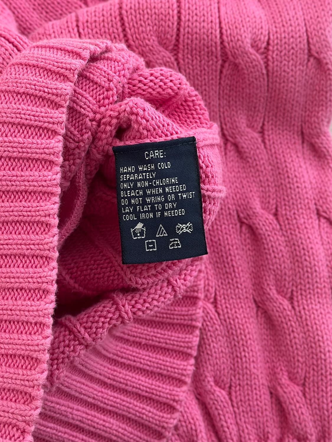 랄프로렌 스포츠 핑크 케이블 니트 후드집업 상품이미지9