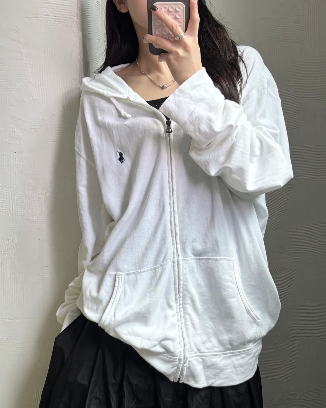 Polo 폴로 랄프로렌 신형 화이트컬러 코튼 후드집업 상품이미지1