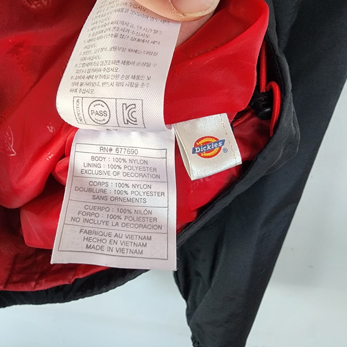  디키즈 바람막이 자켓 블랙 레드 상품이미지8