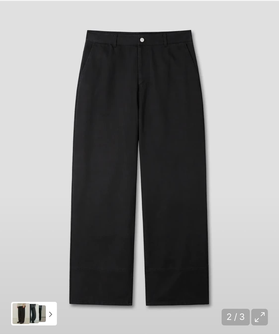 다이브인 무민서 워싱 코튼팬츠 블랙2사이즈 상품이미지2