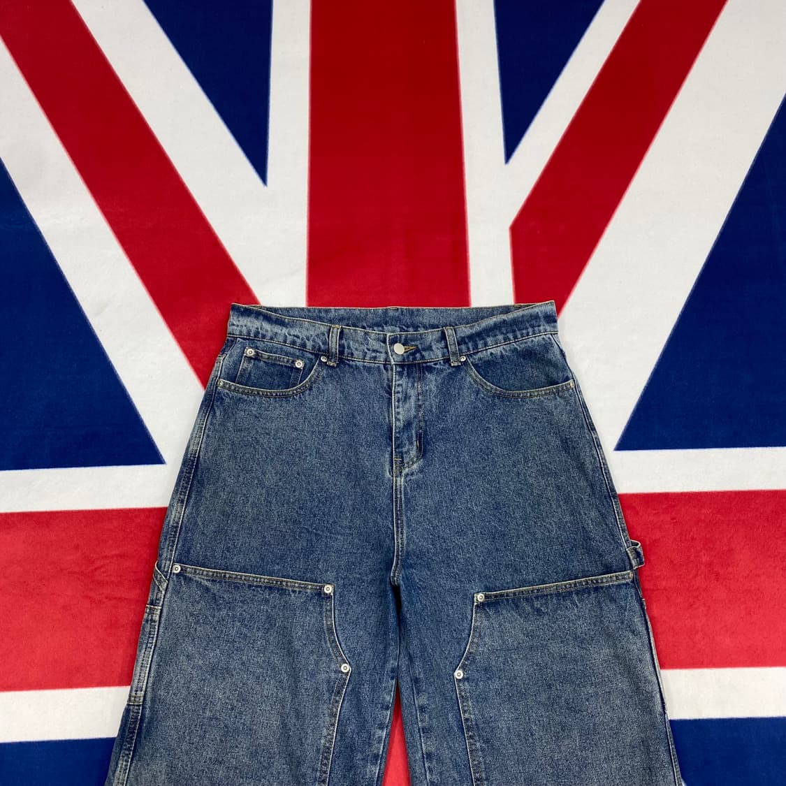 빈티지 데님 카펜터팬츠 실측34 상품이미지2