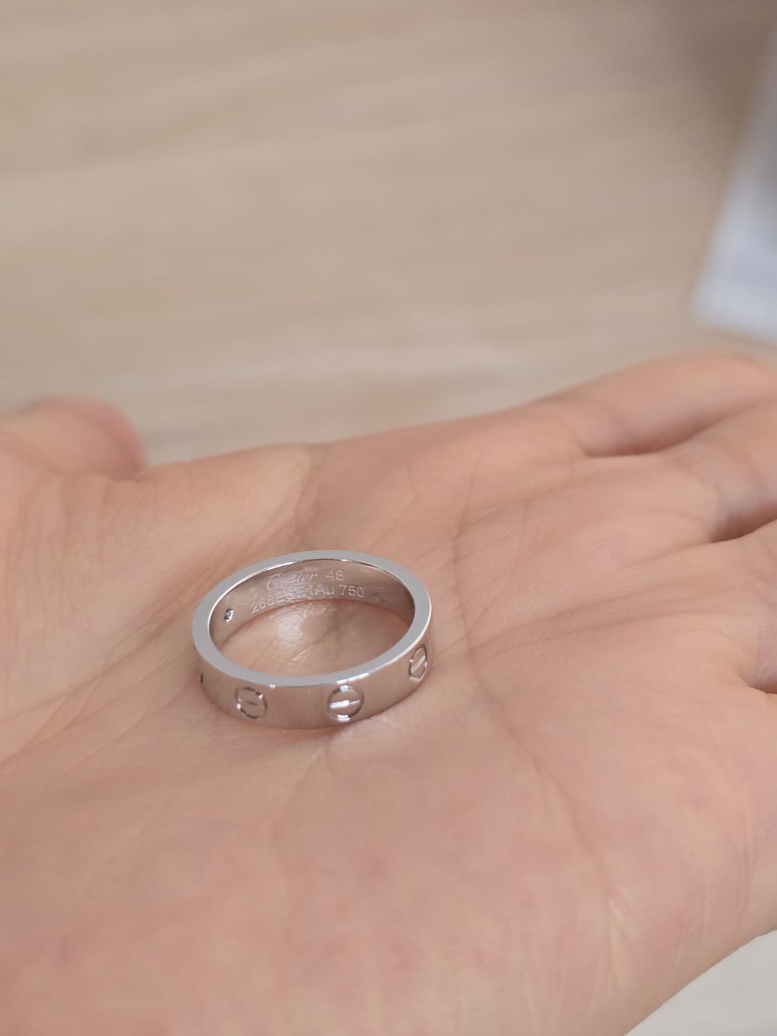 까르띠에 러브링 다이아 화이트골드 48(8호) 새상품 25년 상품이미지3