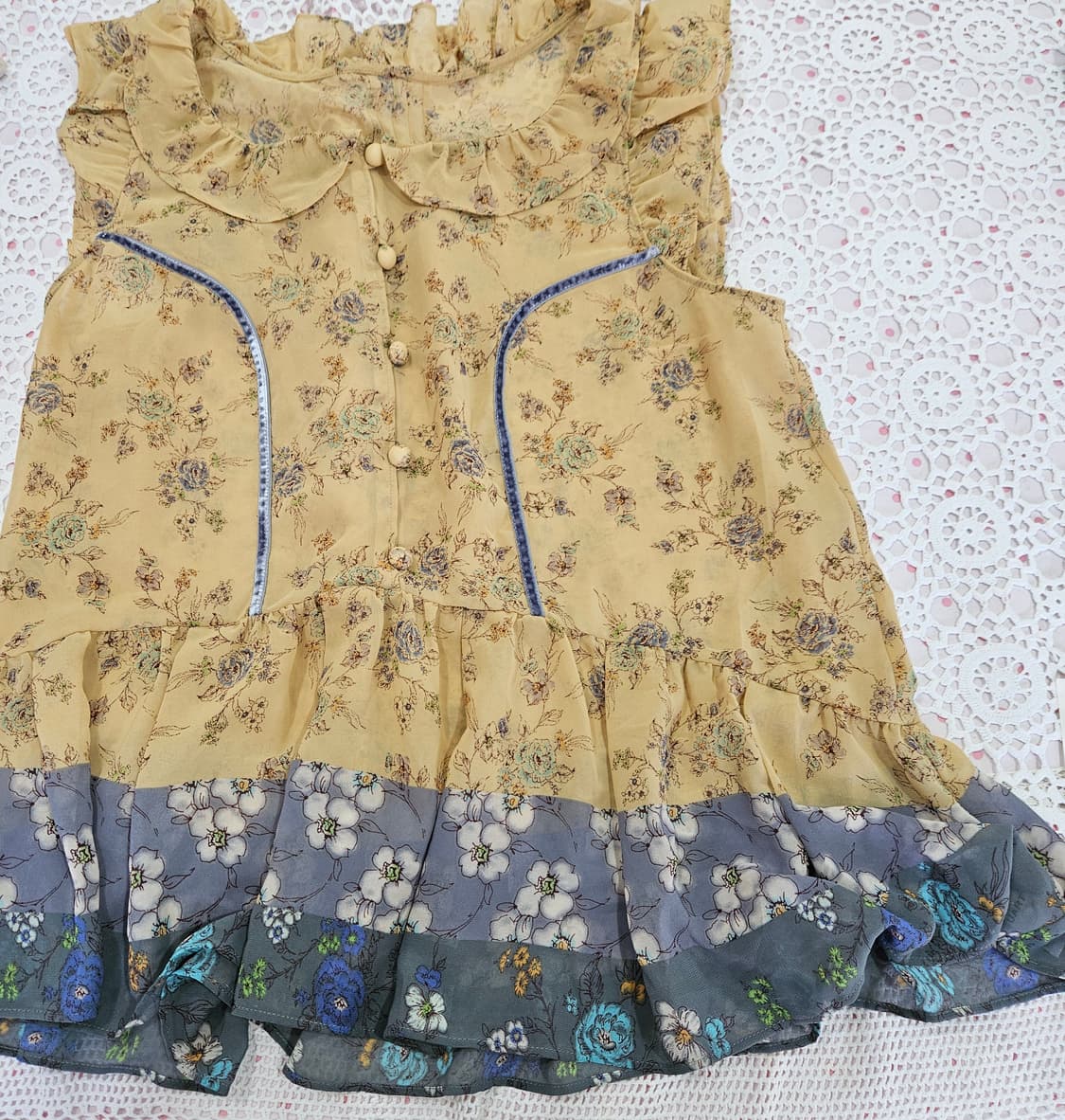 (JILL STUART) 빈티지 플로럴 프릴 튜닉 블라우스 상품이미지8