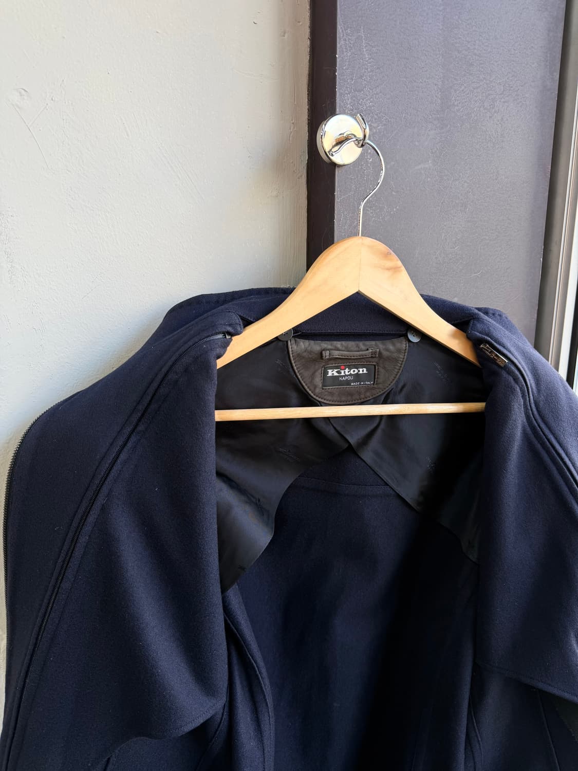 52/ 키톤 캐시미어 엘보 리얼레더 코트 자켓 상품이미지6