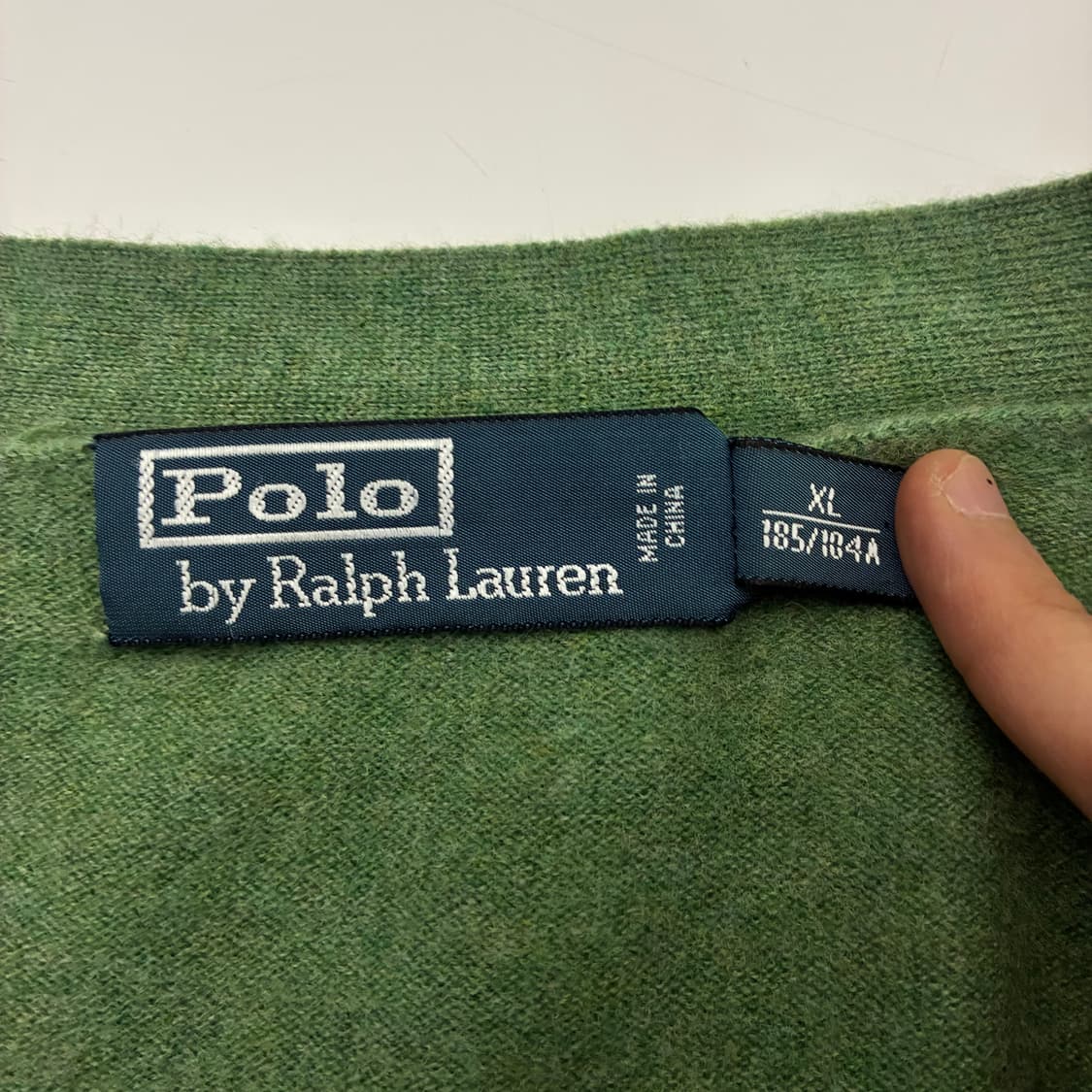 Polo  폴로 랄프로렌 자수 연두그린 메리노울 엘보 스웨이드 가디건 상품이미지4