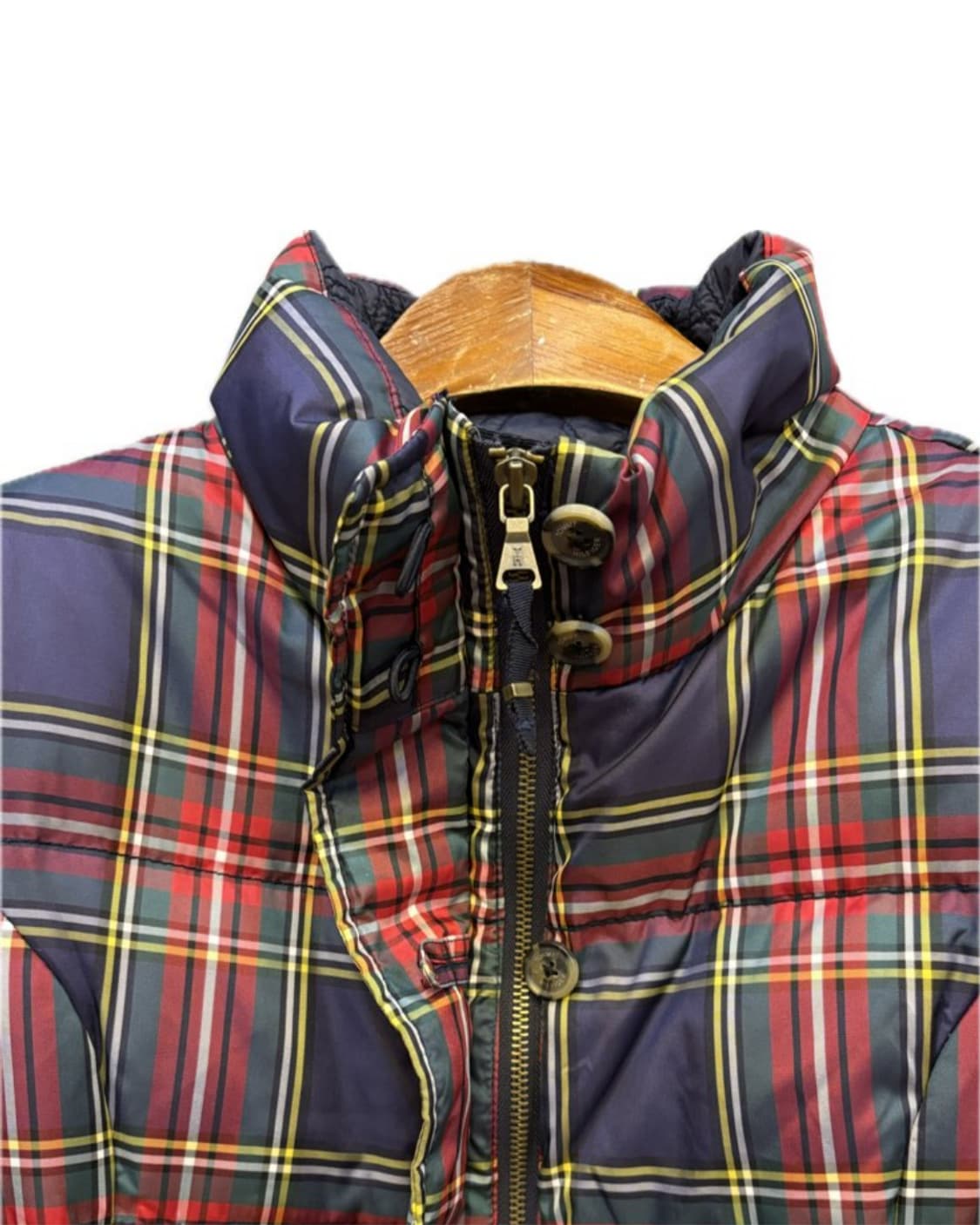 타미힐피거 체크 버튼 덕 다운 패딩 상품이미지3