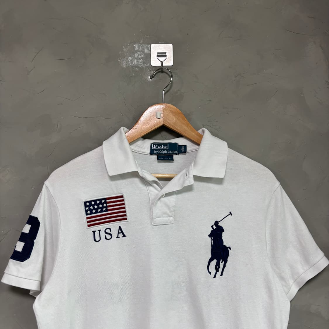 폴로 랄프로렌 USA 빅포니 카라티 반팔 화이트 상품이미지2