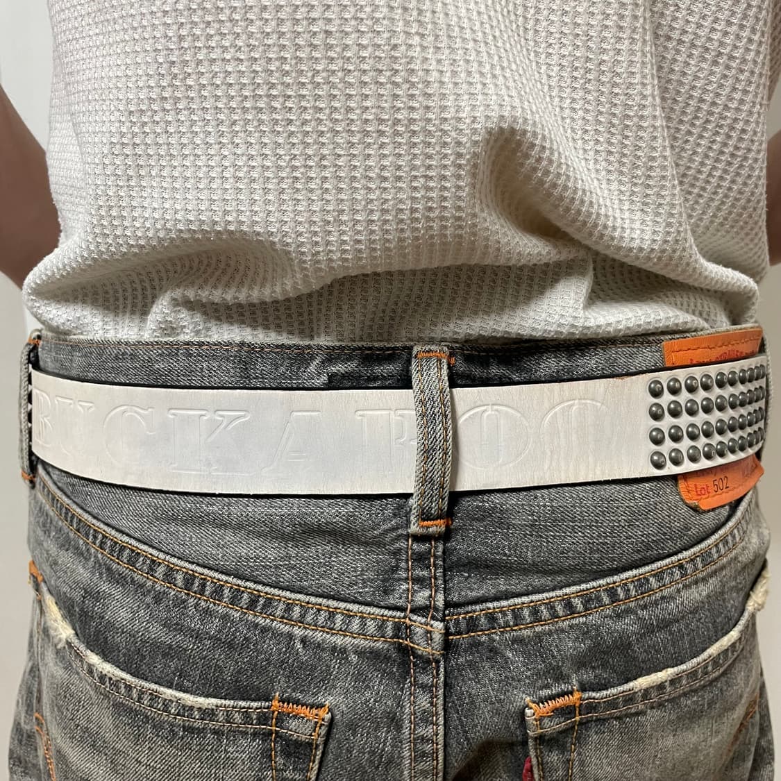 BUCKAROO WHITE STUDDED BELT 상품이미지3