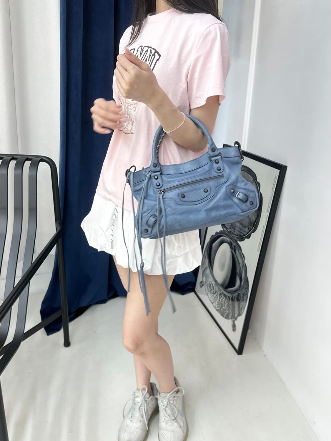[A+급 정품] 발렌시아가 시티 모터백 퍼스트 블루 상품이미지6
