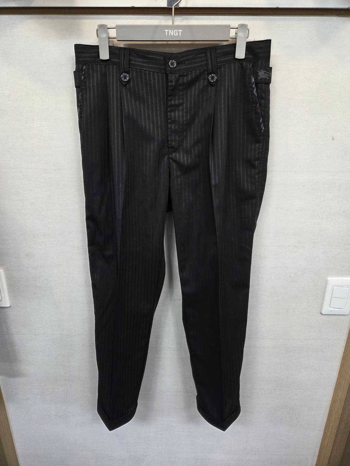 버버리 올드스쿨 빈티지 핀턱 썸머 카브라 슬렉스 팬츠 대략 32 상품이미지1