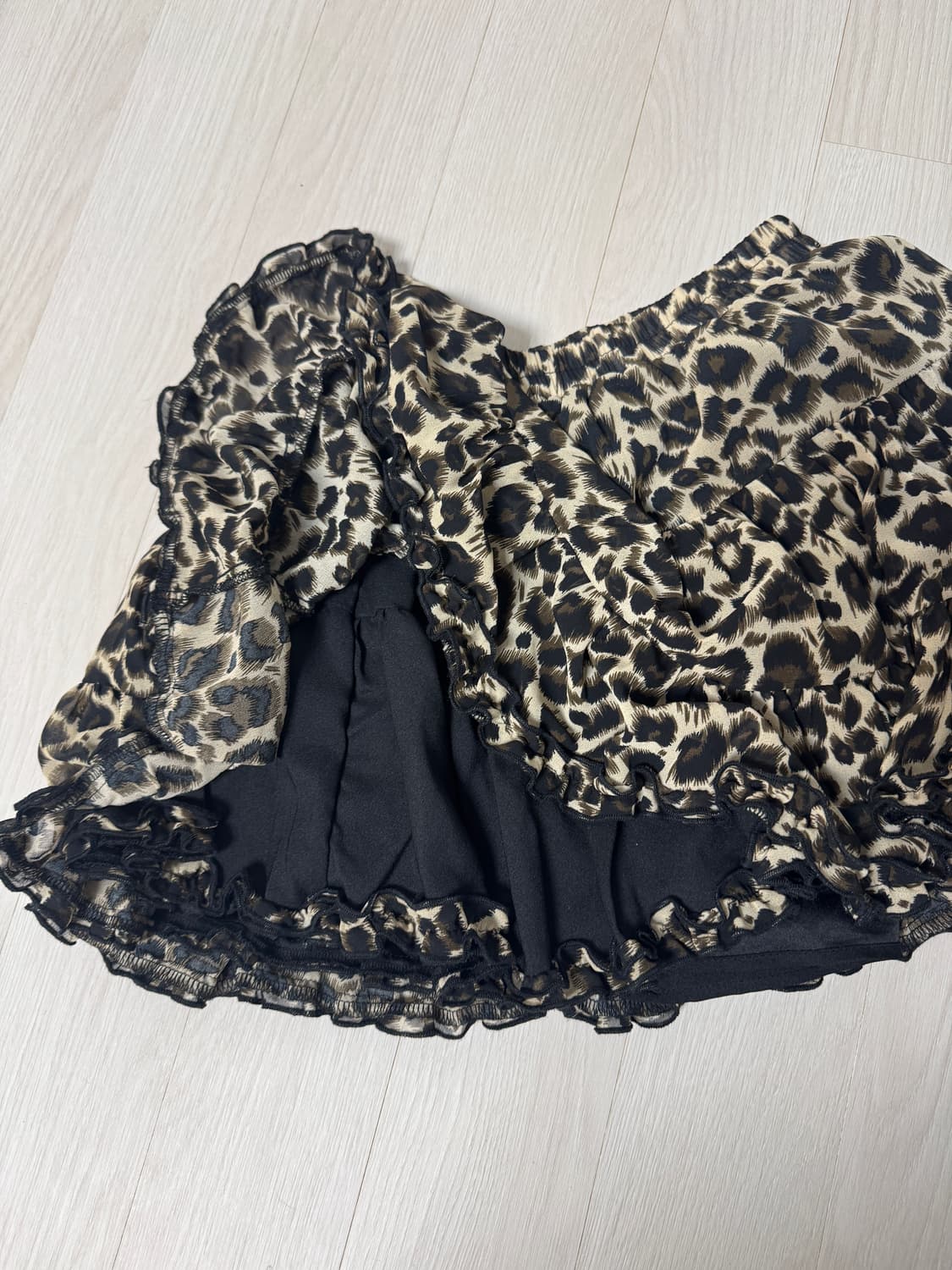 러프넥 레오파드 튜튜 스커트 상품이미지4