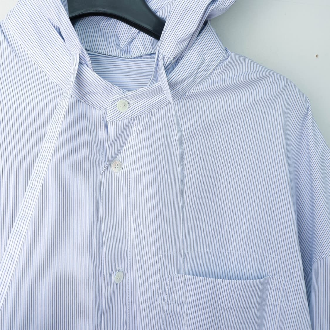 100/쿠어 파카링 디테쳐블 스트라이프 후드 셔츠 상품이미지4