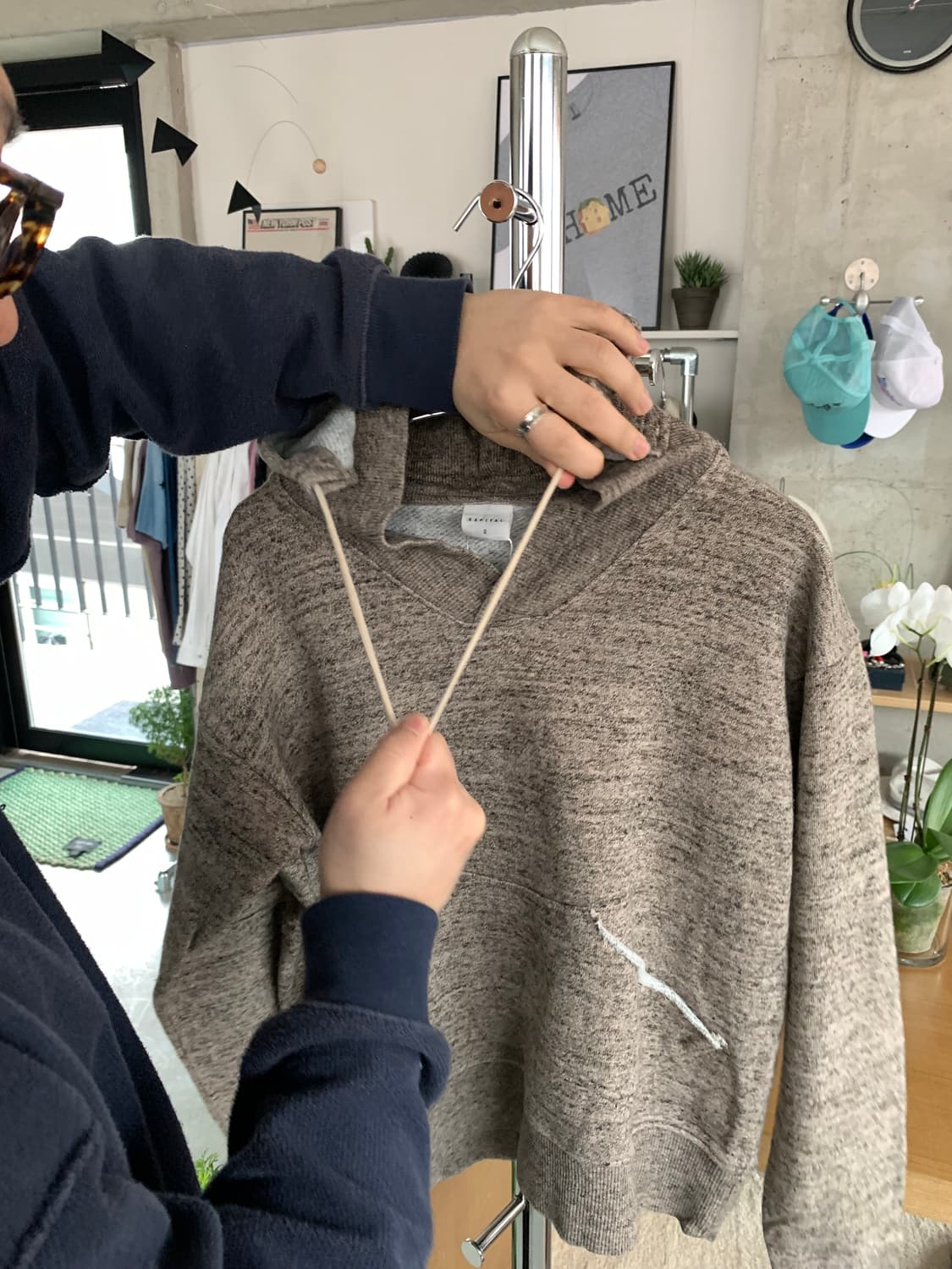 Kapital 캐피탈 브이넥 니트 후드 상품이미지2