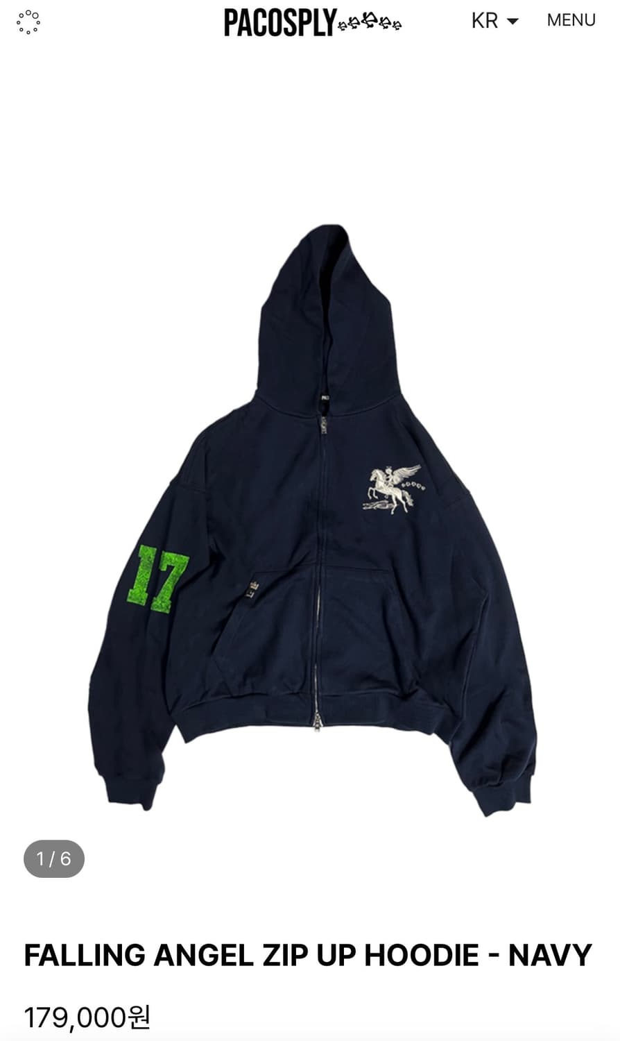 [PACO SPLY] FALLING ANGEL ZIP UP HOODIE 상품이미지1