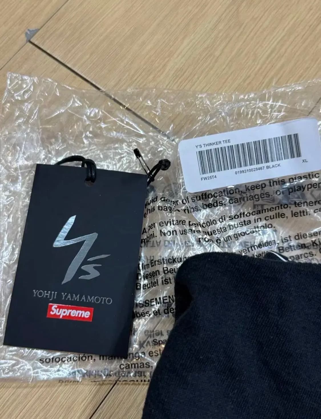 [XL] 슈프림 x 요지 야마모토 25fw 씽커 티셔츠 블랙 상품이미지7