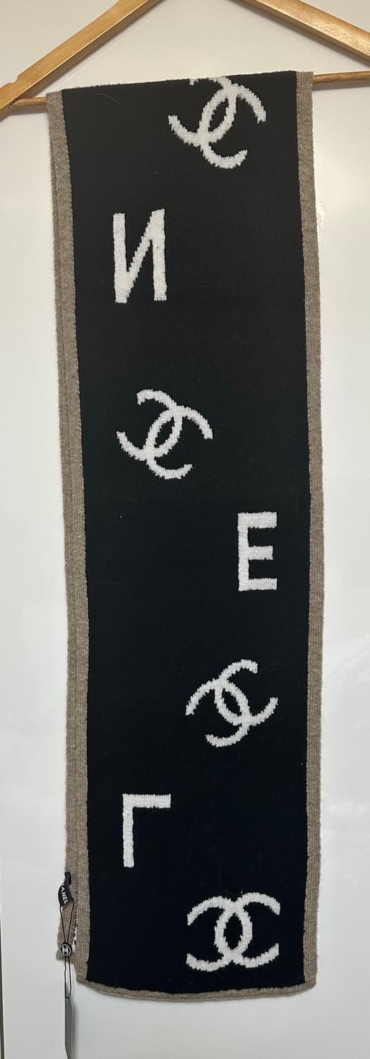 샤넬 블랙 로고 머플러 캐시미어목도리남여공용 상품이미지7