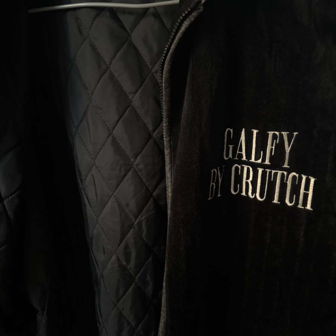 Galfy 빅로고 벨벳 스트라이프 후드집업 점퍼 갸루 펑크 올드스쿨 상품이미지4