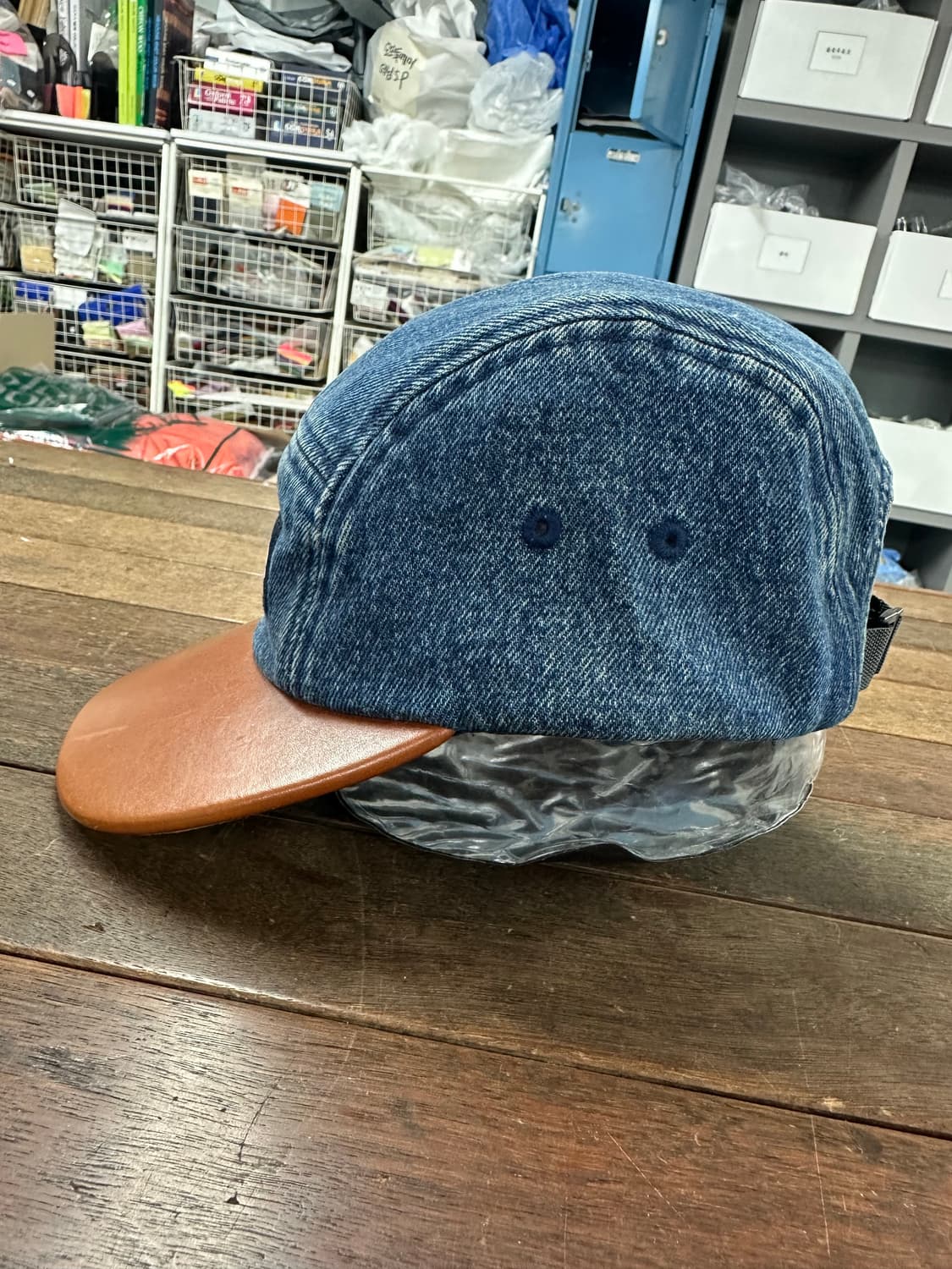 SUPREME 슈프림 15FW 레더바이저 데님 캠프캡 상품이미지2