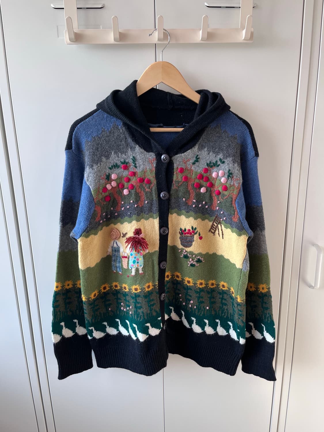 (Rare) Handmade  풍경 울니트 후드 가디건  상품이미지6